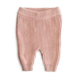 Mushie Chunky Knit Pants - Blush - age 0-3 Months
